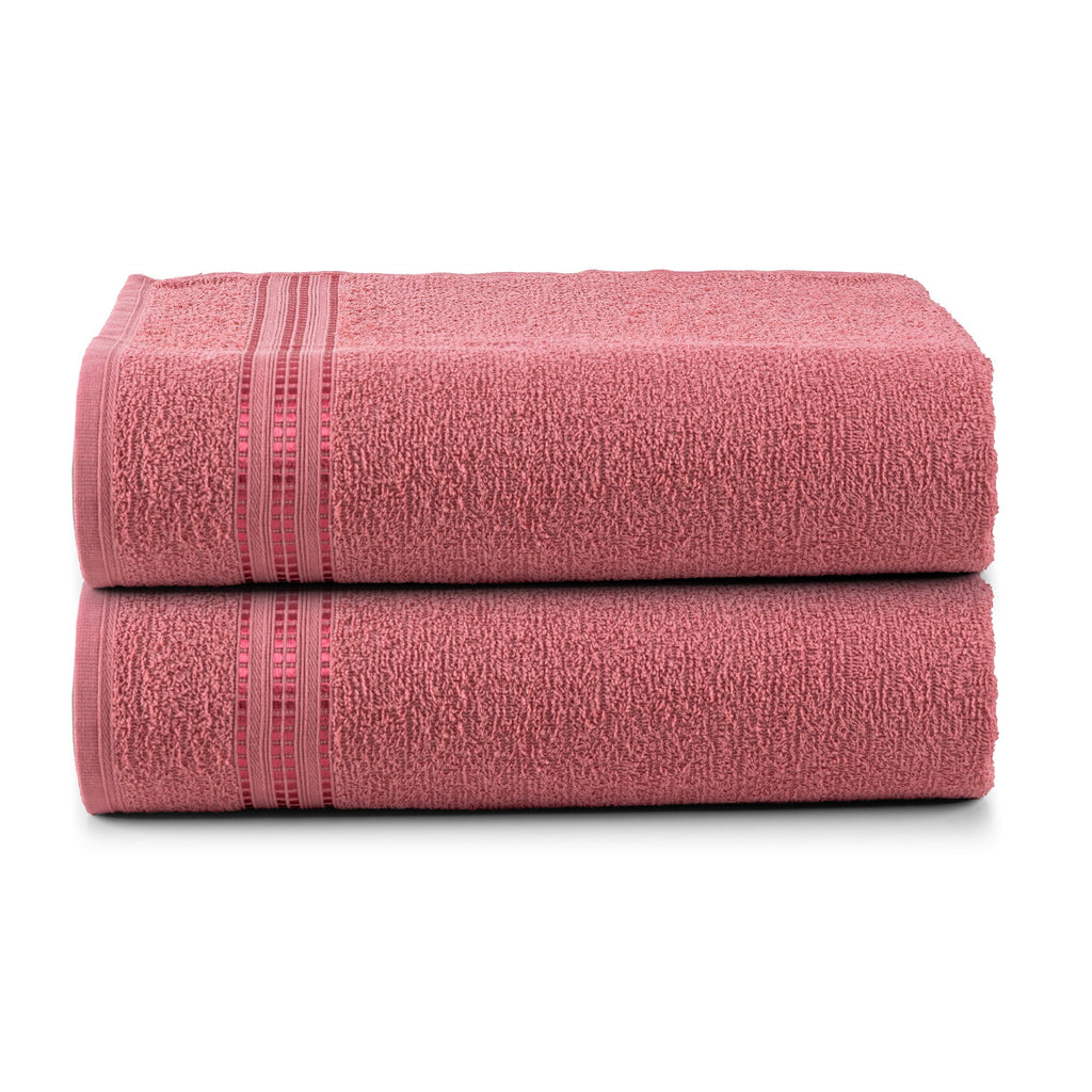 Set of 2 Cotton Bath Towels 49.2 x 25.6 in – 260 GSM Lightweight Soft Everyday Towels
