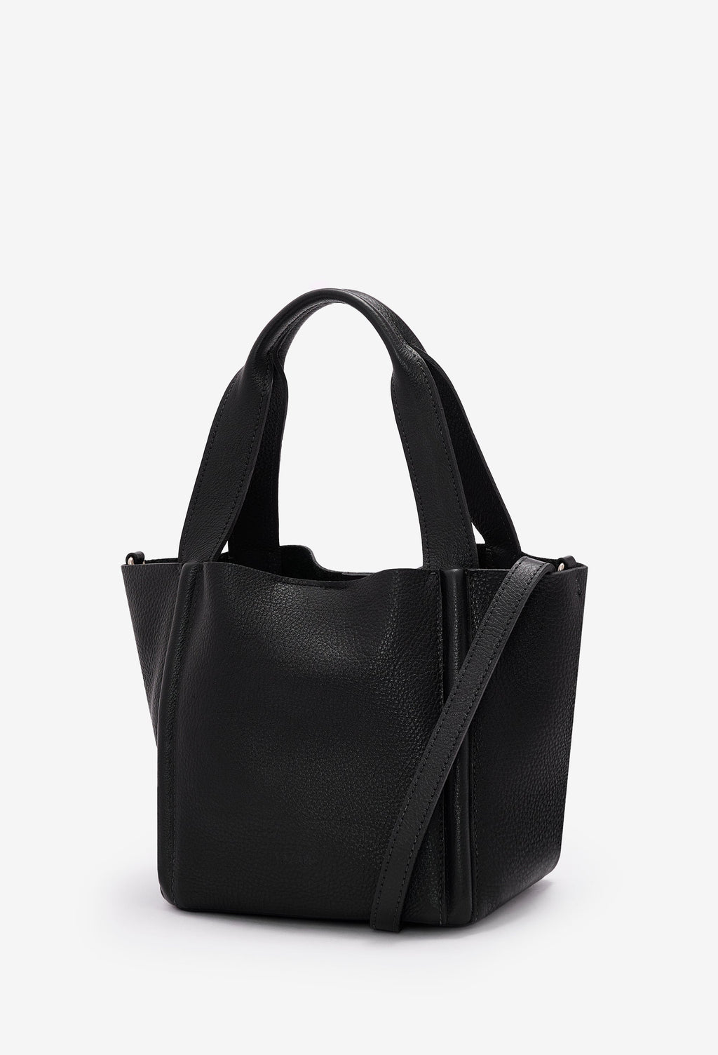 Tala Small Leather Tote Bag - Black