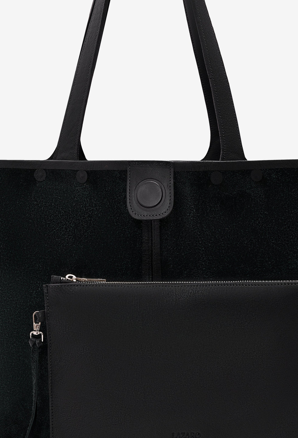 Tika Leather Tote Bag - Black